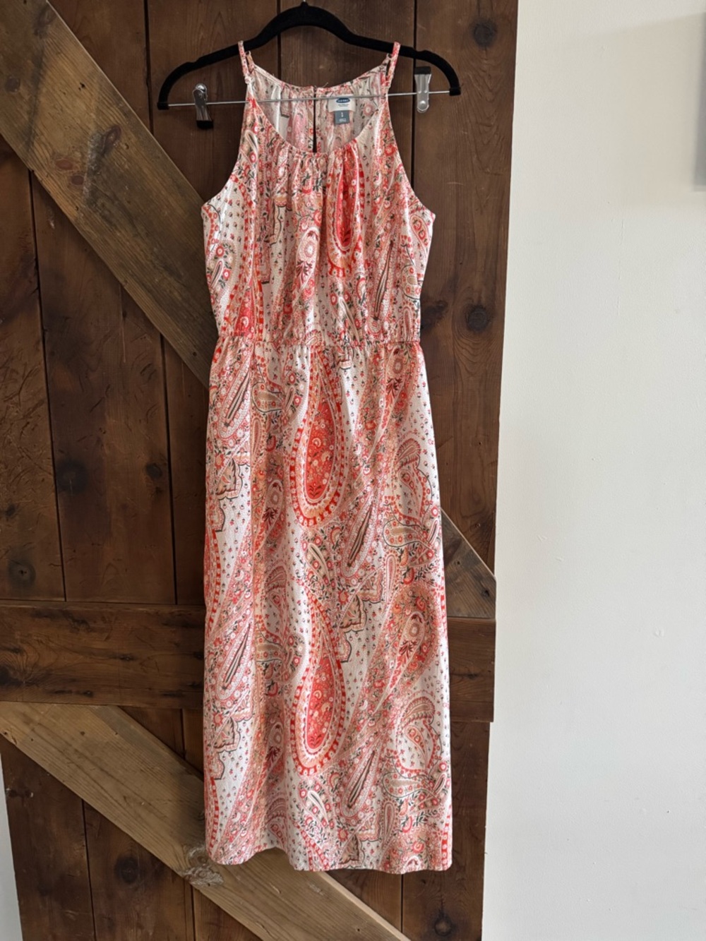 Old Navy Coral Paisley Maxi Dress